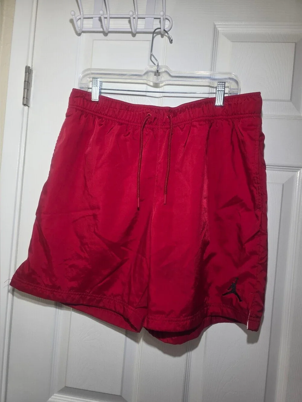 Jordan Men's Red Swim Trunks Shorts Size Large Mesh Lined Drawstring Athletic